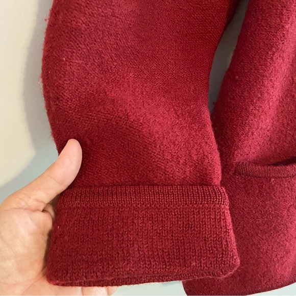 Mac & Jac Red Cardigan Sweater Classic wool. Horse embroidery. - Picture 5 of 6